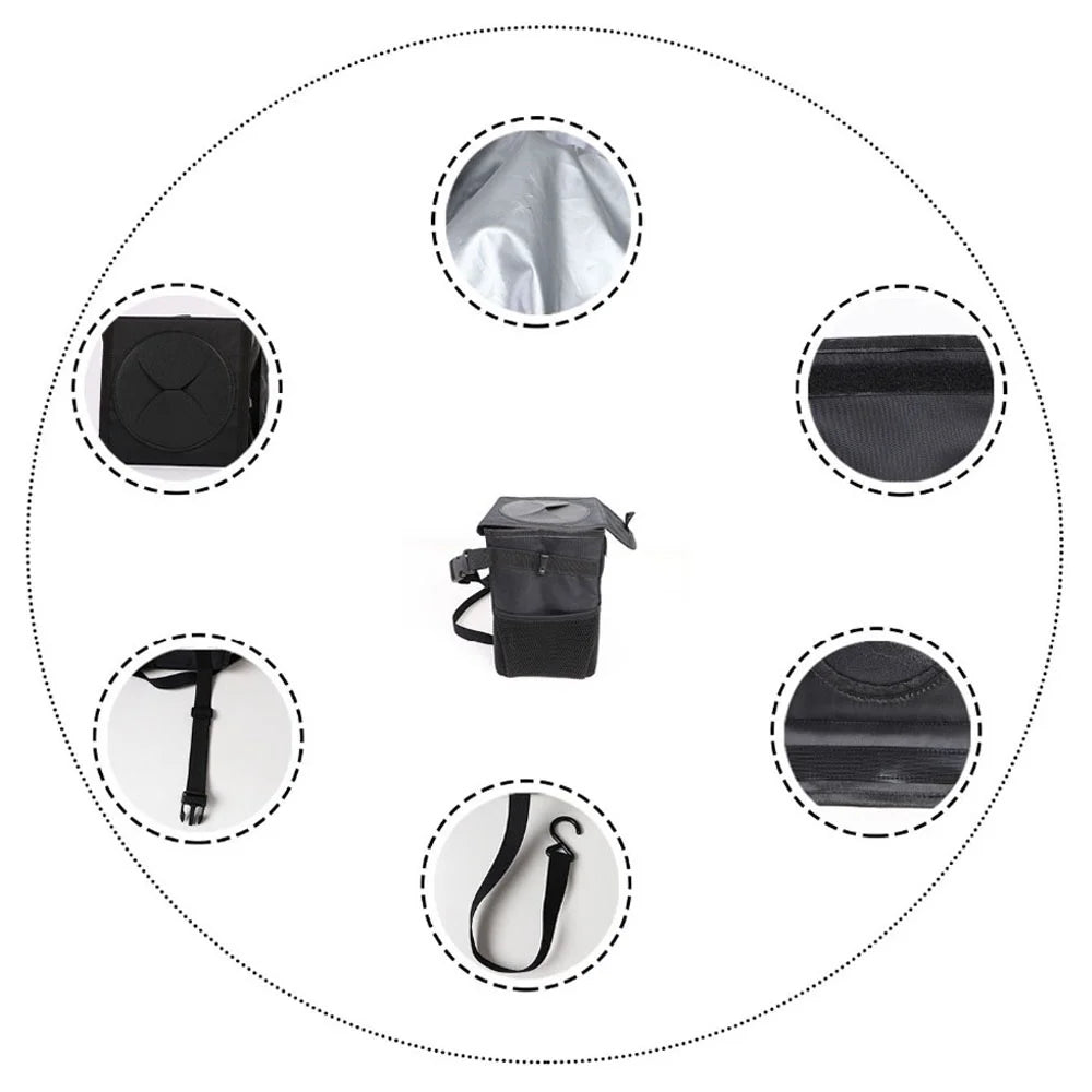 1 Pcs Portable Waterproof Car Trash Can Auto Organizer Garbage Can Car Accessories