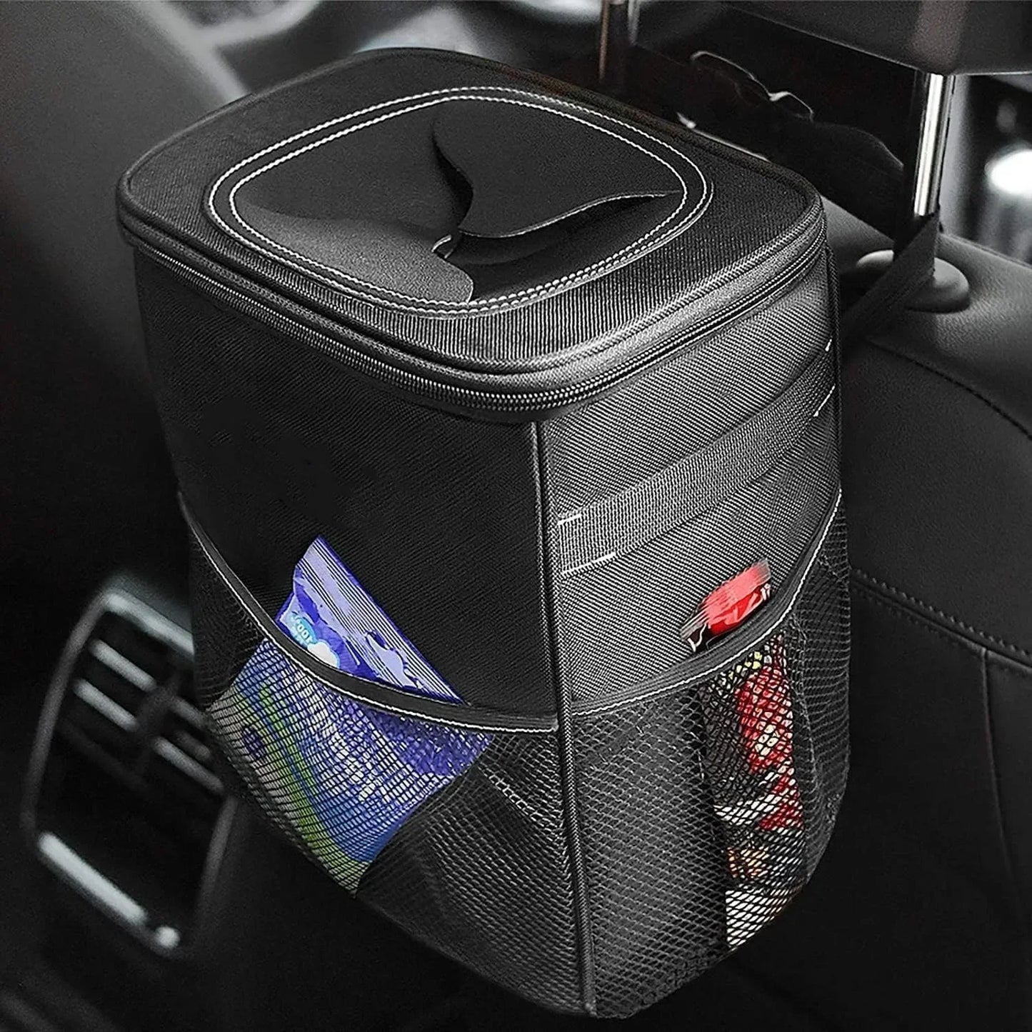 Car Trash Can, Car Garbage Bin, Hanging Waterproof Car Trash Can, Leak-Proof Vehicle Foldable Trash Can